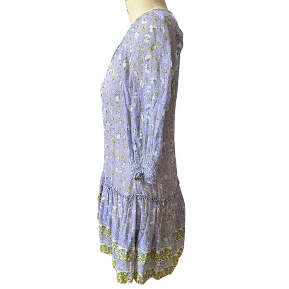 Poupette St. Barth Floral Watercolor Dropwaist Dress Cover Up Size Small - Picture 3 of 5